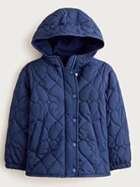 J. Crew Girls Pippa Heart Quilted Jacket with Primaloft Blue Size XS 4/5 NWT